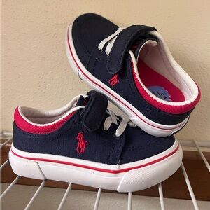 6.5 Polo Ralph Lauren Navy Blue Red White Kids Shoes Sneakers patriotic toddler